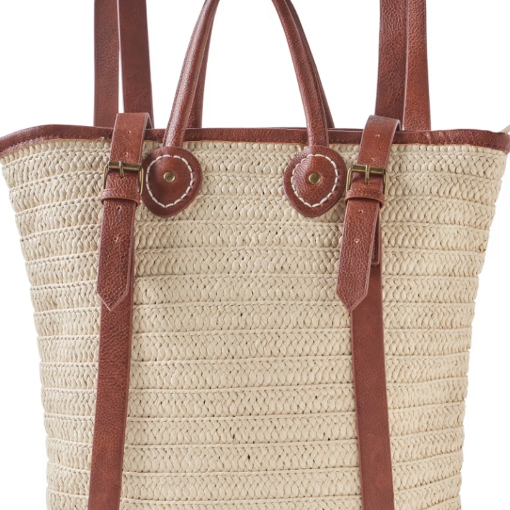 Sun 'Sand Beach Bag/ Raffia Back Pack - Picture 3 of 4